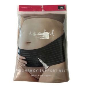 Isabel Maternity Ingrid & Isabel Pregnancy Support Belt Black L/XL Belly Back
